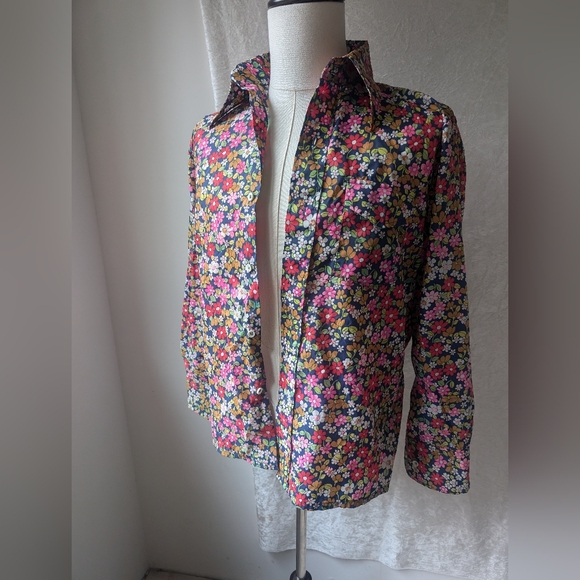 VTG flower Power Skyr Nylon Floral Patterned Shirt USA 70's - Picture 1 of 7